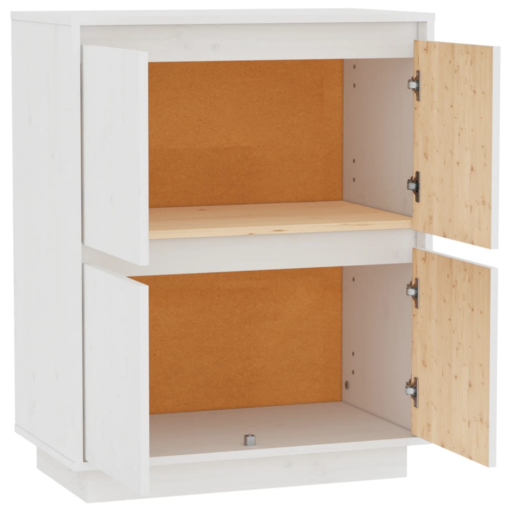 vidaXL Commode blanche 60x34x75 cm Bois de pin massif
