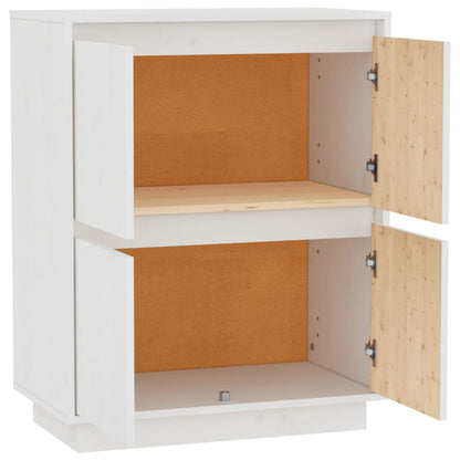 vidaXL Commode blanche 60x34x75 cm Bois de pin massif