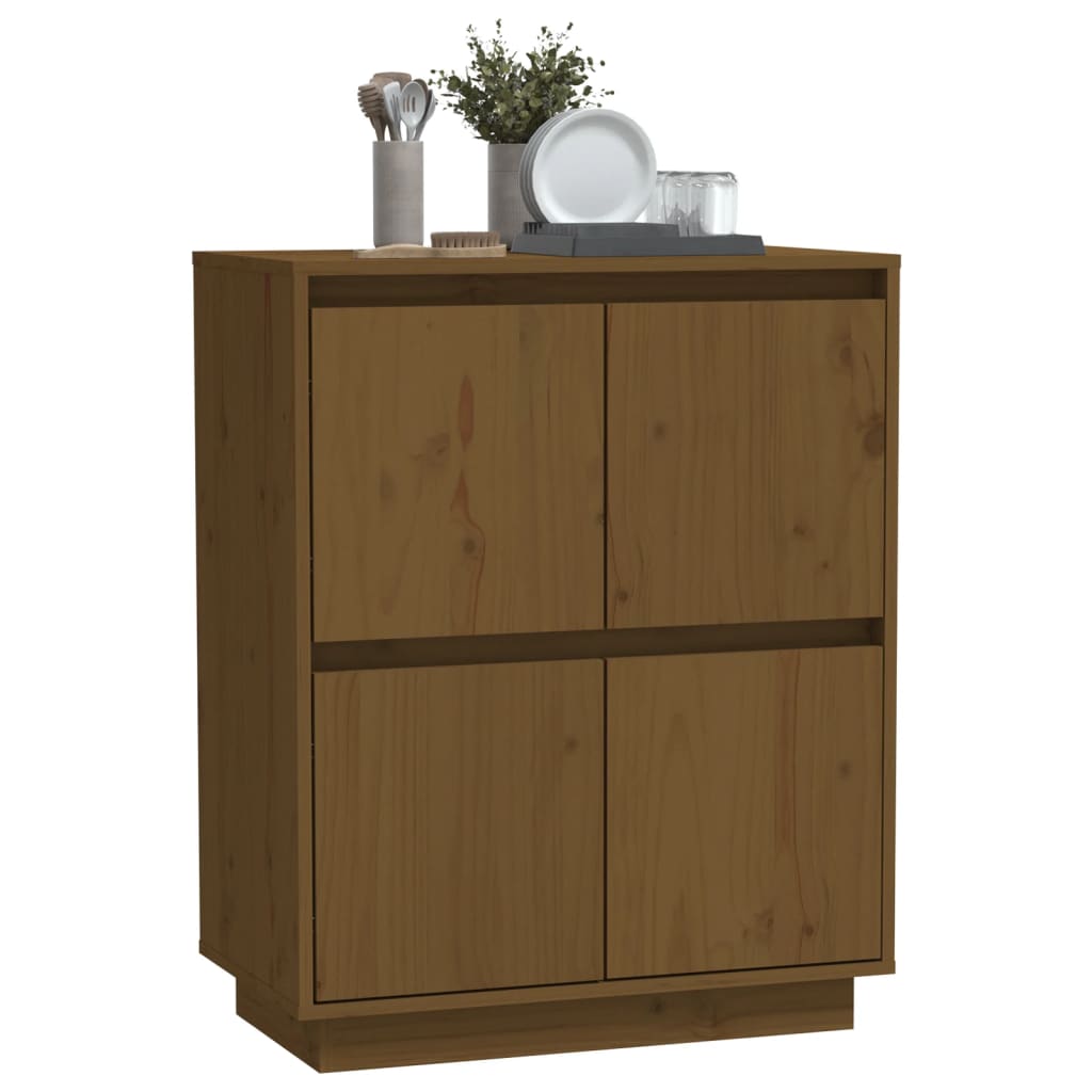 vidaXL Buffet brun miel 60x34x75 cm pin massif