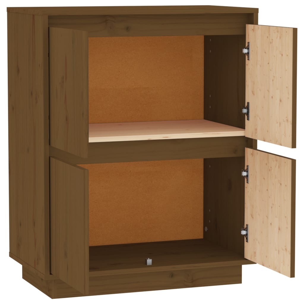 vidaXL Buffet brun miel 60x34x75 cm pin massif