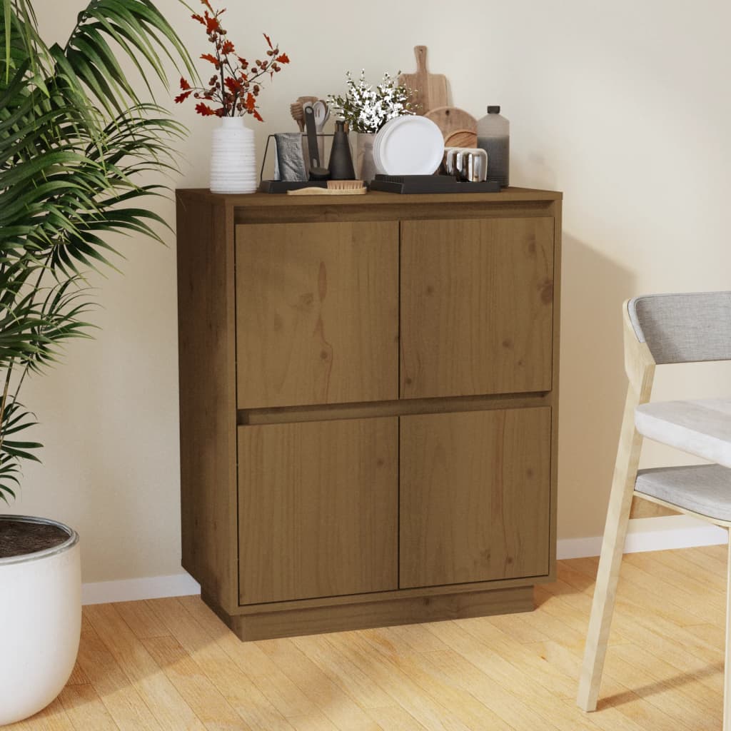 vidaXL Buffet brun miel 60x34x75 cm pin massif