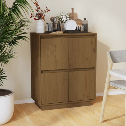 vidaXL Buffet brun miel 60x34x75 cm pin massif