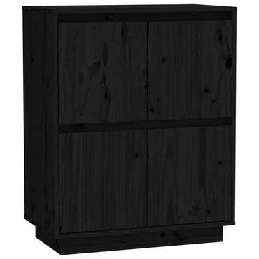 vidaXL Bahut noir 60x34x75 cm Bois de pin massif