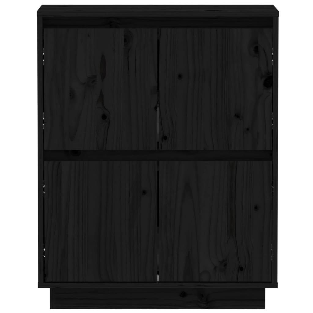 vidaXL Bahut noir 60x34x75 cm Bois de pin massif