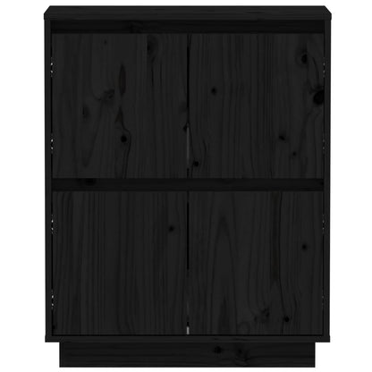 vidaXL Bahut noir 60x34x75 cm Bois de pin massif