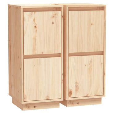 vidaXL Commodes 2 pcs 31,5x34x75 cm Bois de pin massif