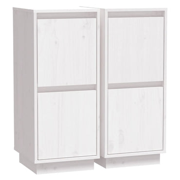 vidaXL Commodes 2 pcs Blanc 31,5x34x75 cm Bois de pin massif