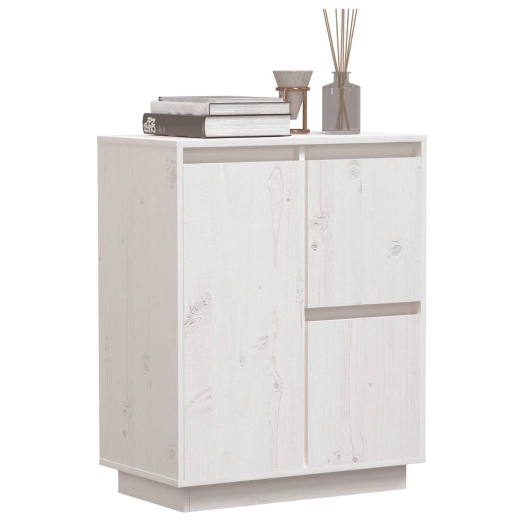 vidaXL Commode blanche 60x34x75 cm Bois de pin massif