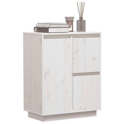 vidaXL Commode blanche 60x34x75 cm Bois de pin massif