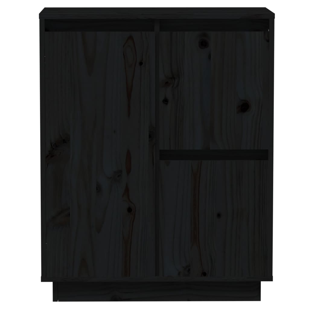 vidaXL Bahut noir 60x34x75 cm Bois de pin massif