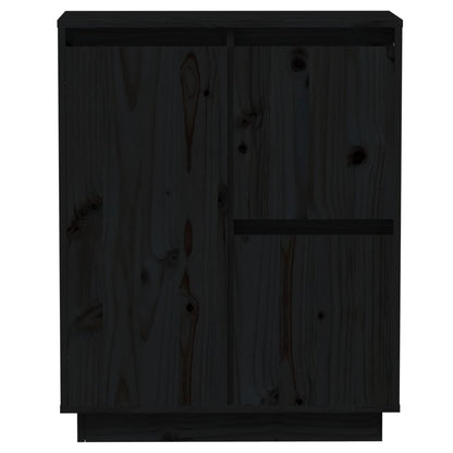 vidaXL Bahut noir 60x34x75 cm Bois de pin massif