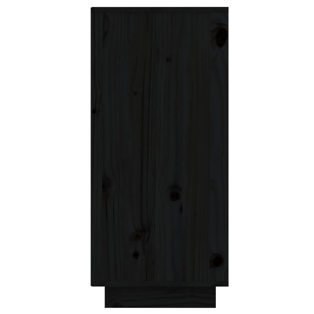 vidaXL Bahut noir 60x34x75 cm Bois de pin massif