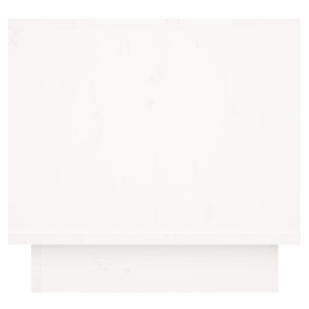 vidaXL Nachttisch Weiß 35x34x32 cm Massivholz Kiefer