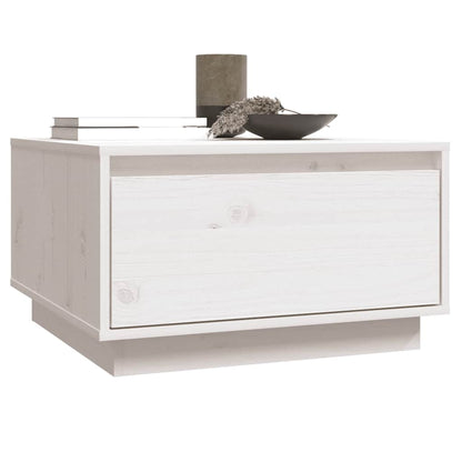 vidaXL Couchtisch Weiß 55x56x32 cm Massivholz Kiefer