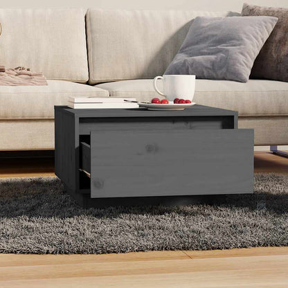 vidaXL Couchtisch Grau 55x56x32 cm Massivholz Kiefer