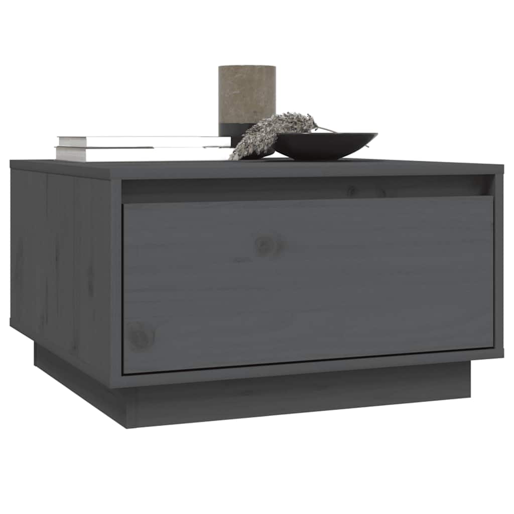 vidaXL Couchtisch Grau 55x56x32 cm Massivholz Kiefer