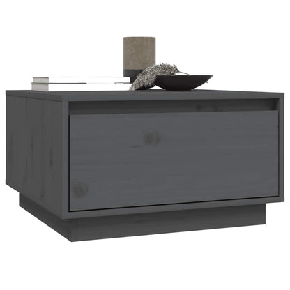 vidaXL Couchtisch Grau 55x56x32 cm Massivholz Kiefer