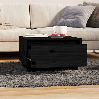 vidaXL Couchtisch Schwarz 55x56x32 cm Massivholz Kiefer