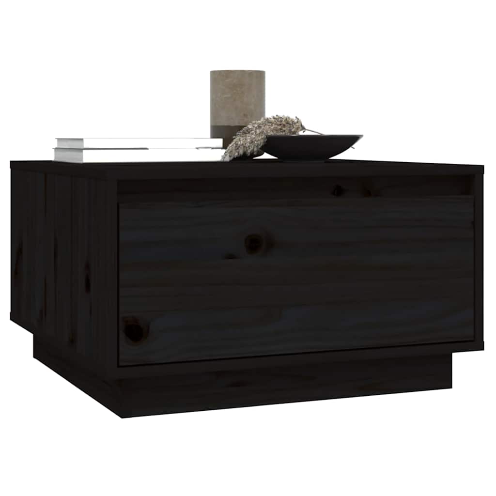 vidaXL Couchtisch Schwarz 55x56x32 cm Massivholz Kiefer
