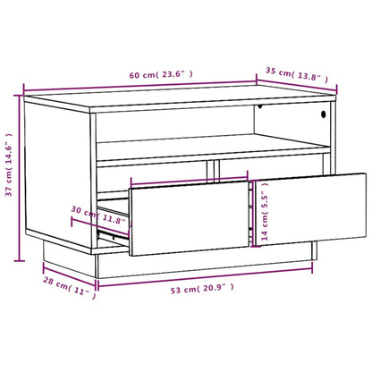 vidaXL Meuble TV 60x35x37 cm Bois de pin massif
