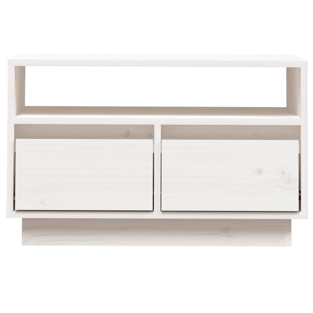 vidaXL TV-Schrank Weiß 60x35x37 cm Massivholz Kiefer
