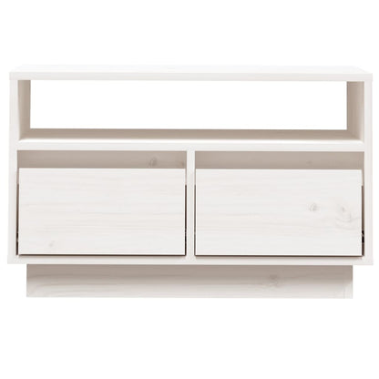 vidaXL TV-Schrank Weiß 60x35x37 cm Massivholz Kiefer