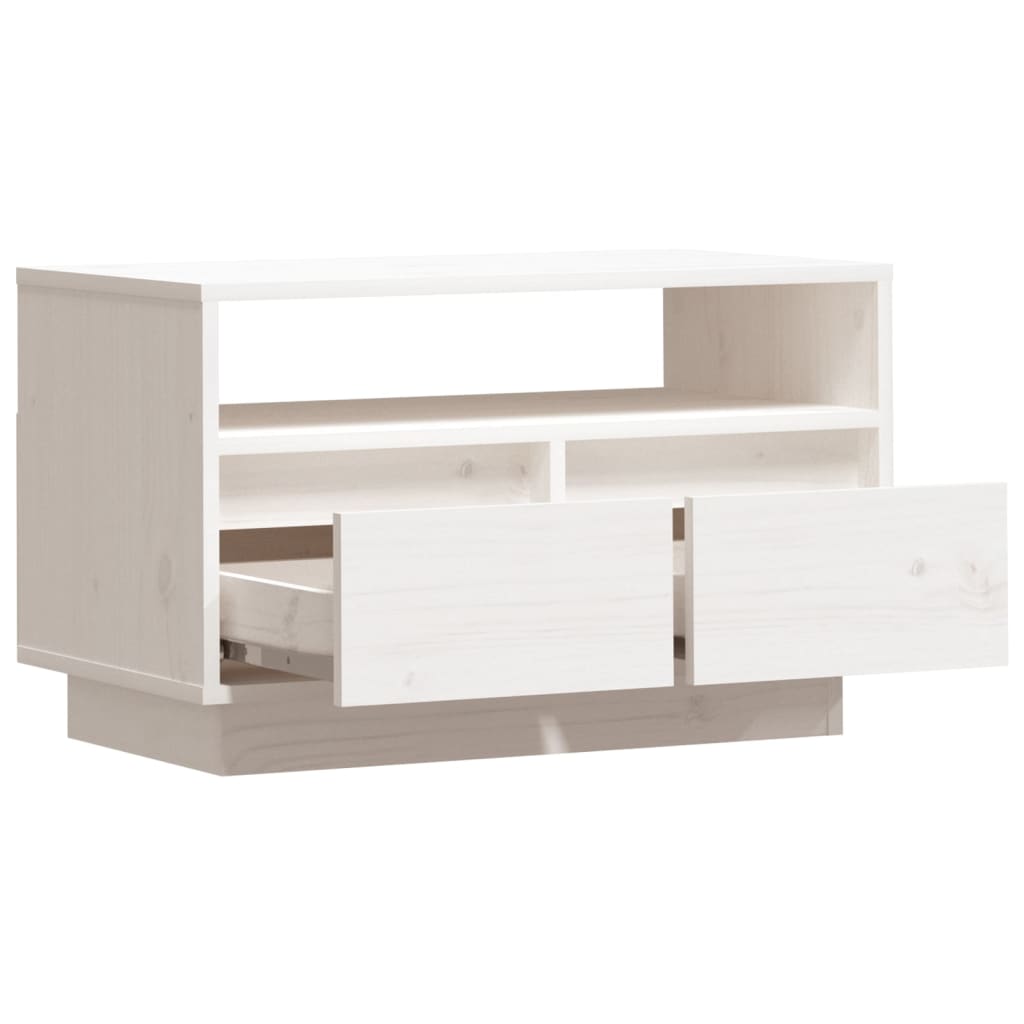 vidaXL TV-Schrank Weiß 60x35x37 cm Massivholz Kiefer
