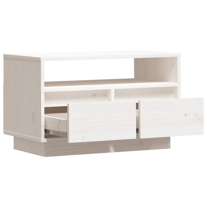 vidaXL TV-Schrank Weiß 60x35x37 cm Massivholz Kiefer