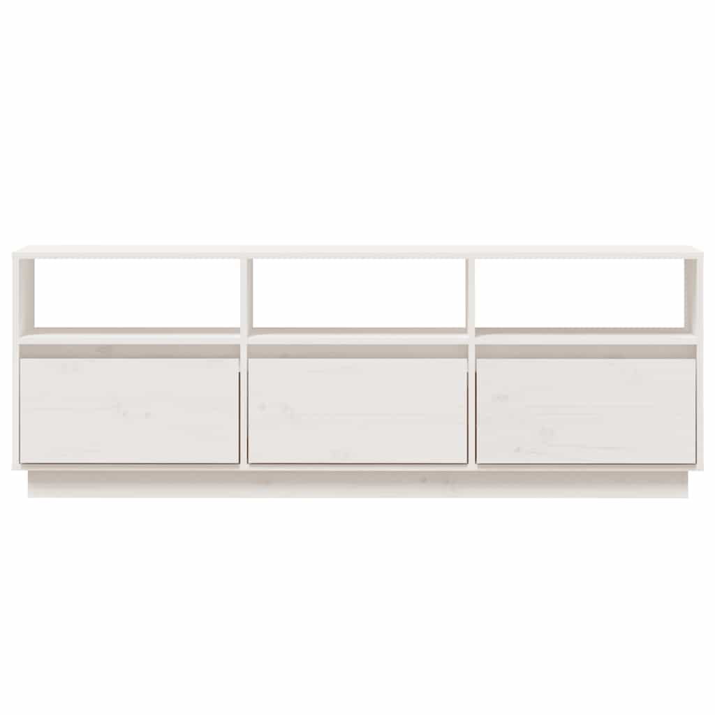 vidaXL TV-Schrank Weiß 140x37x50 cm Massivholz Kiefer