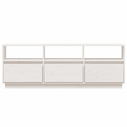 vidaXL TV-Schrank Weiß 140x37x50 cm Massivholz Kiefer