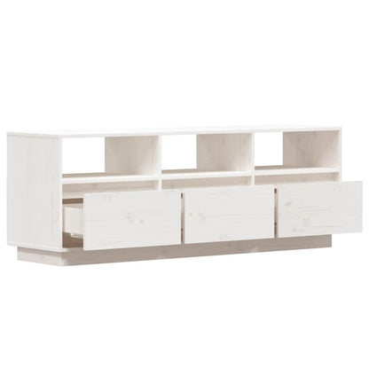 vidaXL TV-Schrank Weiß 140x37x50 cm Massivholz Kiefer
