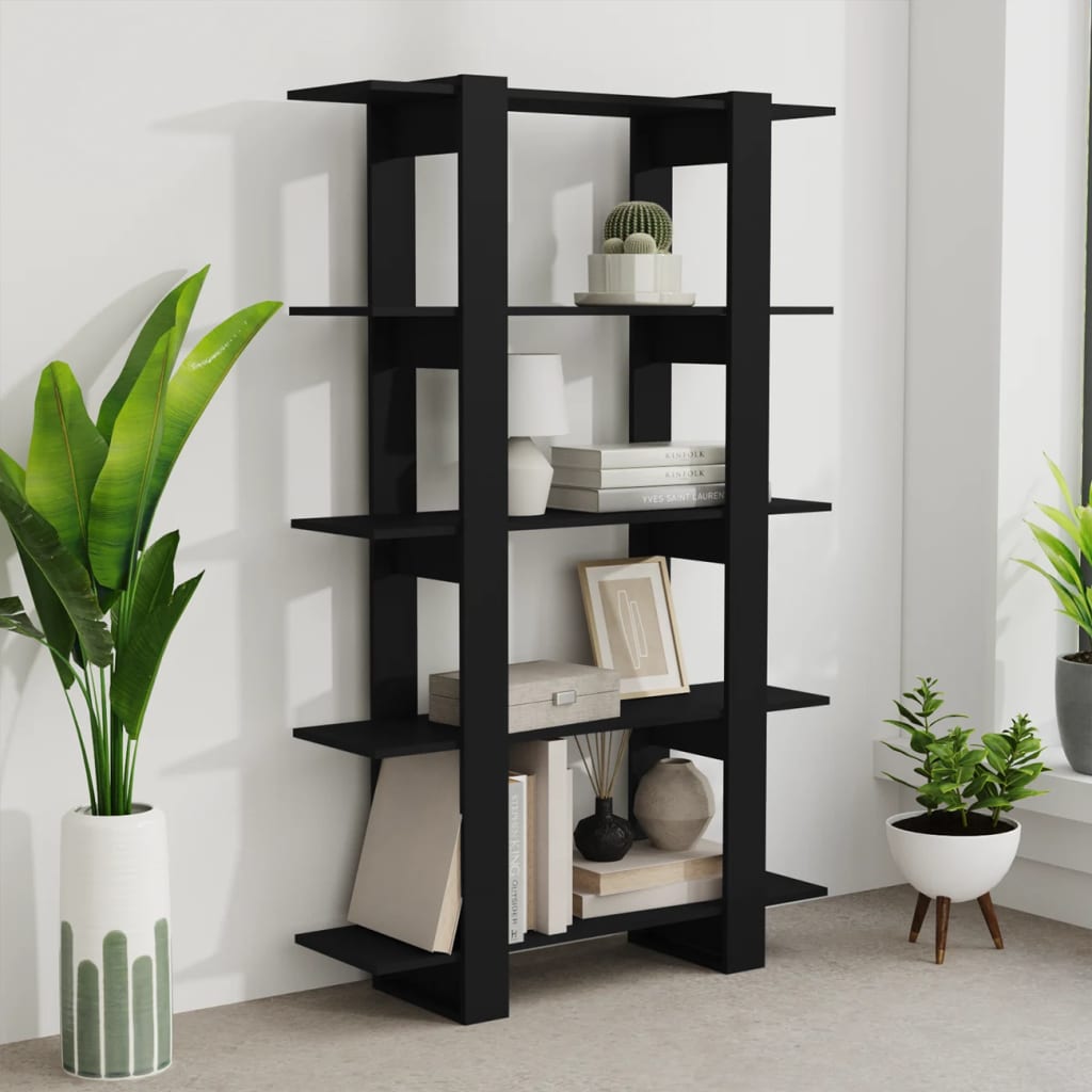 vidaXL Bücherregal/Raumteiler Schwarz 100x30x160 cm