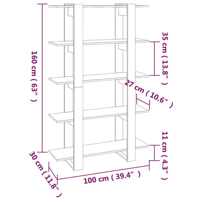 vidaXL Bücherregal/Raumteiler Schwarz 100x30x160 cm