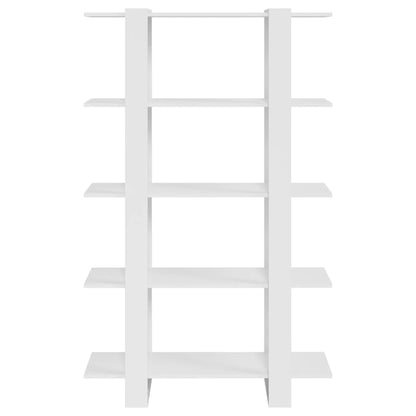 vidaXL Bücherregal/Raumteiler Hochglanz-Weiß 100x30x160 cm