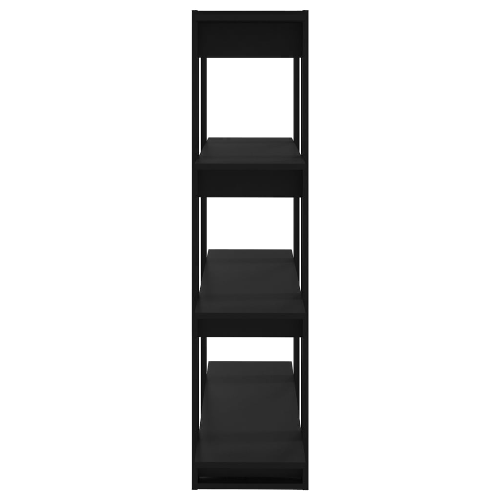 vidaXL Bücherregal/Raumteiler Schwarz 100x30x123,5 cm