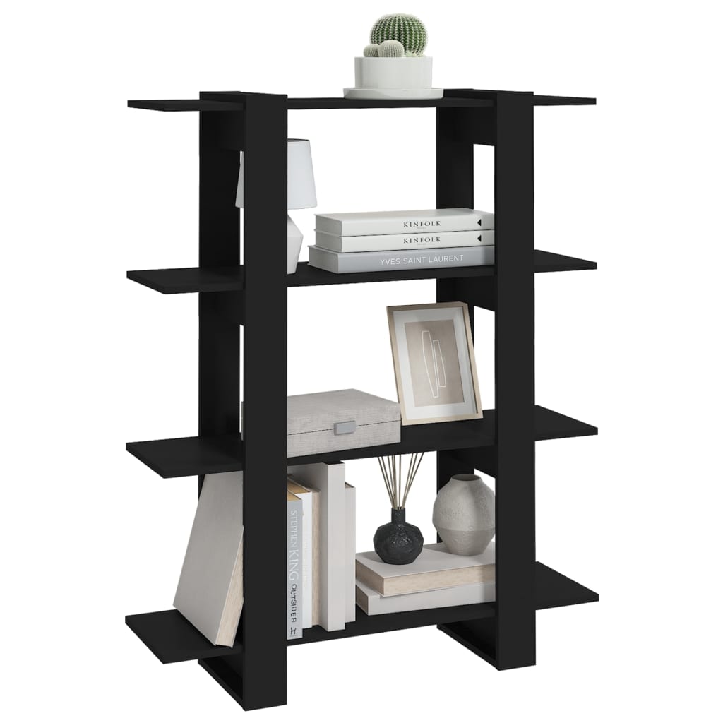 vidaXL Bücherregal/Raumteiler Schwarz 100x30x123,5 cm