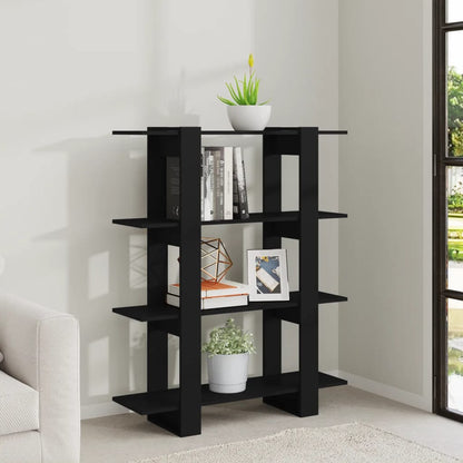 vidaXL Bücherregal/Raumteiler Schwarz 100x30x123,5 cm