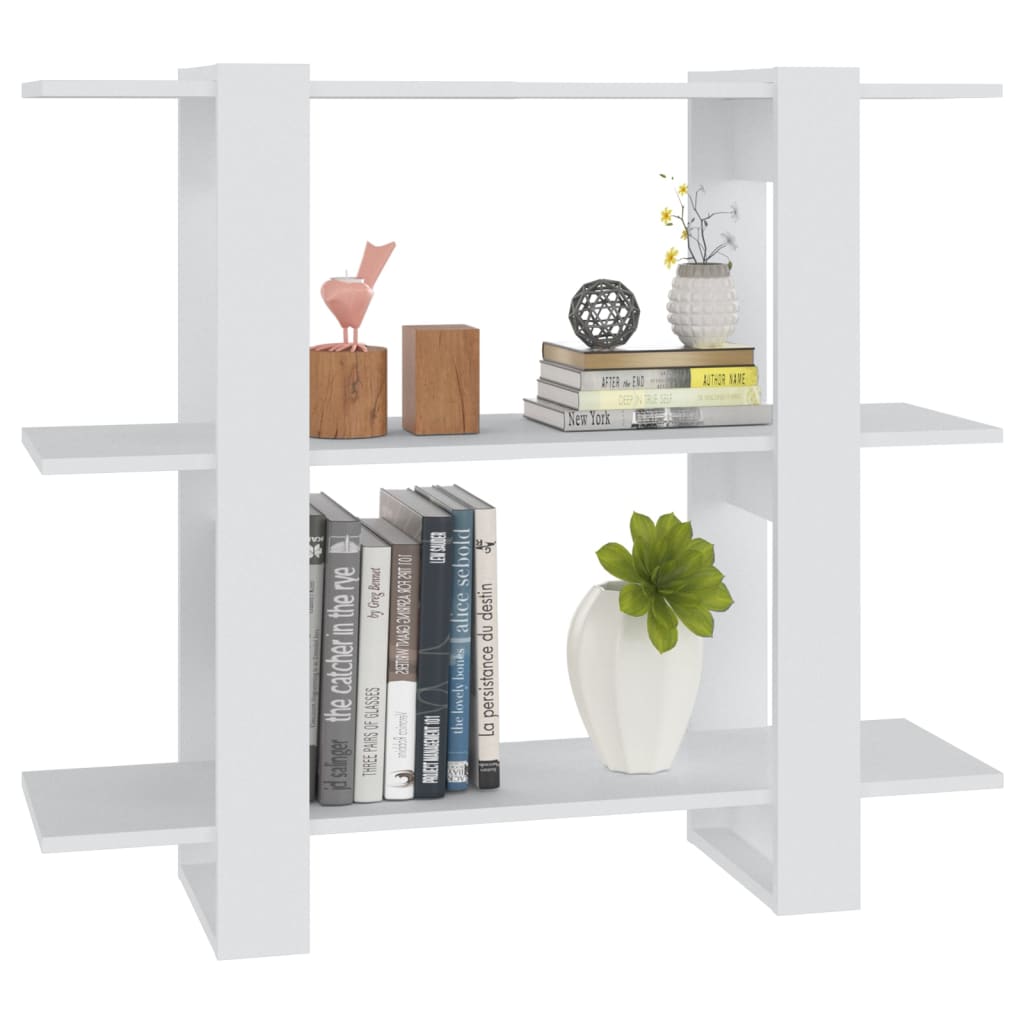 vidaXL Bücherregal/Raumteiler Weiß 100×30×87 cm