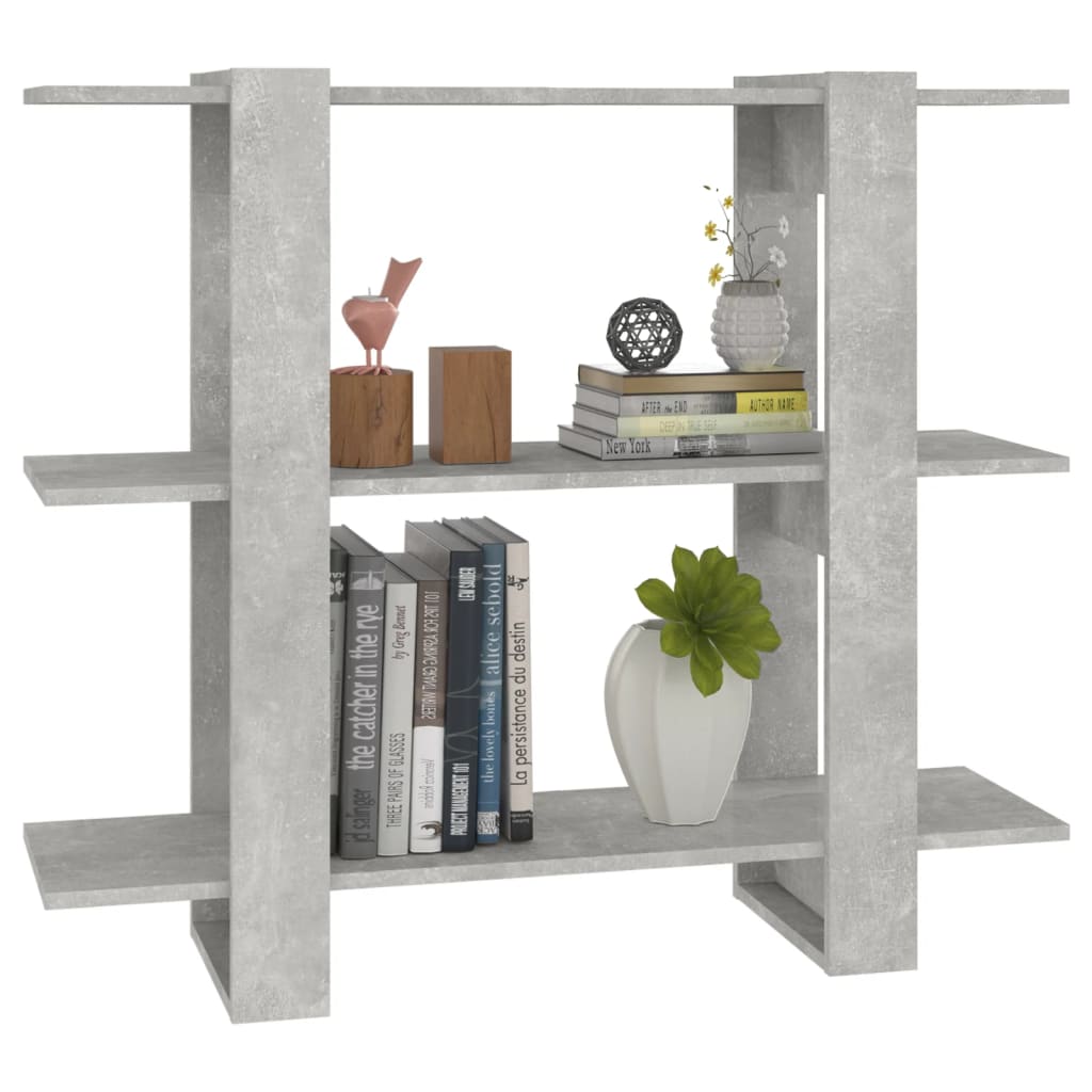 vidaXL Bücherregal/Raumteiler Betongrau 100x30x87 cm
