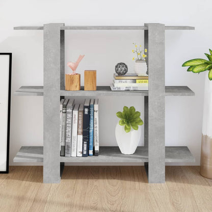 vidaXL Bücherregal/Raumteiler Betongrau 100x30x87 cm