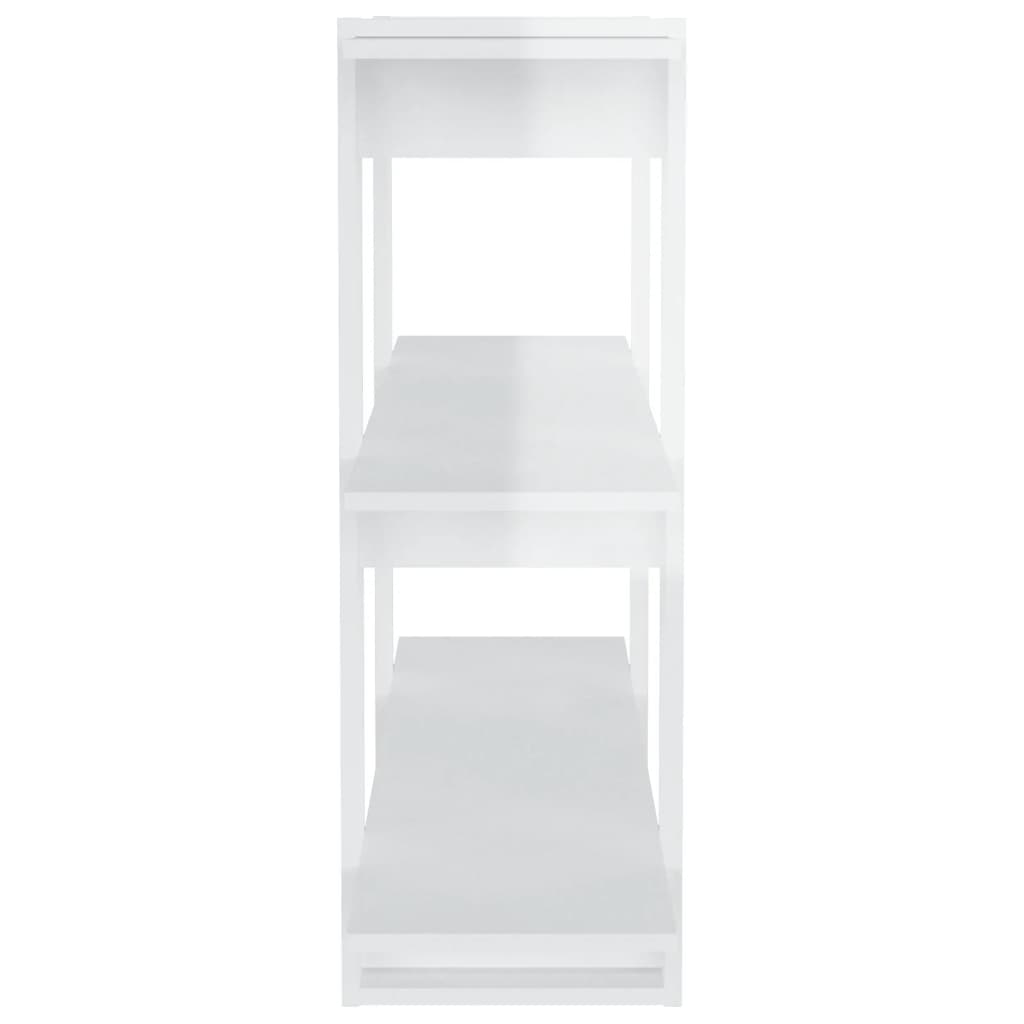 vidaXL Bücherregal/Raumteiler Hochglanz-Weiß 100x30x87 cm