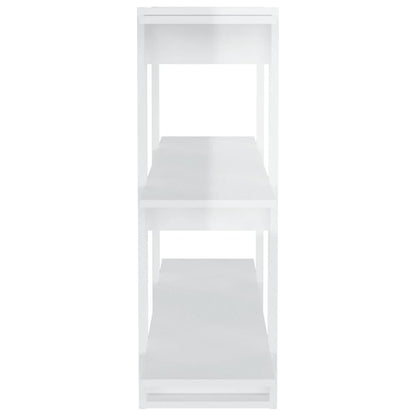 vidaXL Bücherregal/Raumteiler Hochglanz-Weiß 100x30x87 cm