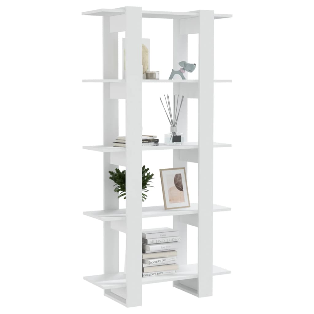 vidaXL Bibliothèque/Séparateur de pièce Blanc 80x30x160 cm Bois d'ingénierie