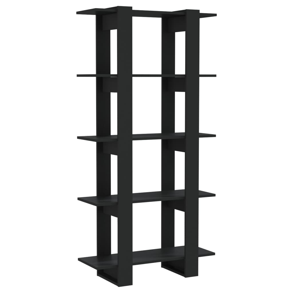 vidaXL Bibliothèque/Séparateur de pièce Noir 80x30x160 cm Bois d'ingénierie