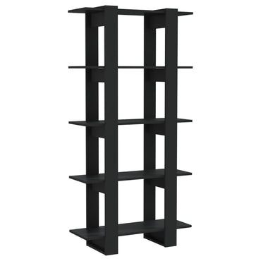 vidaXL Bibliothèque/Séparateur de pièce Noir 80x30x160 cm Bois d'ingénierie