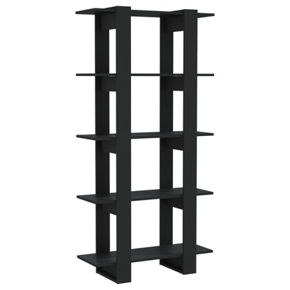 vidaXL Bibliothèque/Séparateur de pièce Noir 80x30x160 cm Bois d'ingénierie