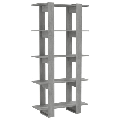 vidaXL Étagère/Séparateur de pièce gris béton 80x30x160 cm en bois d'ingénierie