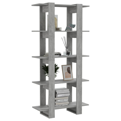 vidaXL Étagère/Séparateur de pièce gris béton 80x30x160 cm en bois d'ingénierie