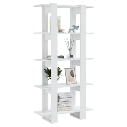 vidaXL Bibliothèque/Séparateur de pièce Blanc brillant 80x30x160 cm