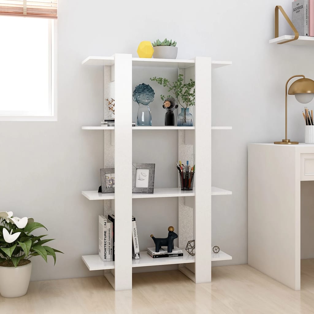 vidaXL Bücherregal/Raumteiler Weiß 80x30x123,5 cm